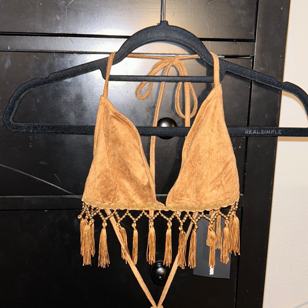 Suede Triangle Top